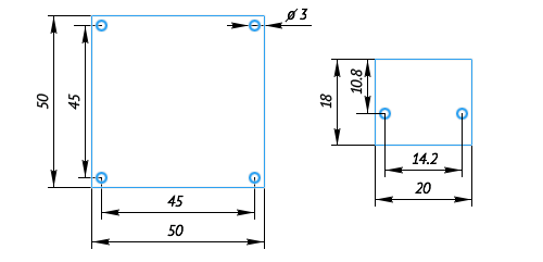 BaseCam SimpleBGC 32-bit Controller Size